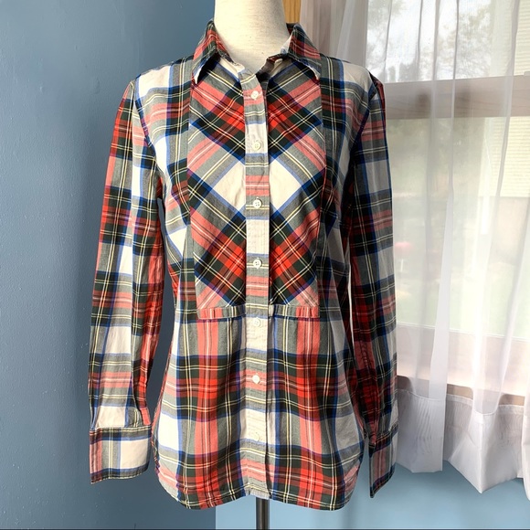 J. Crew Festive Plaid Button Down Shirt - Picture 7 of 8